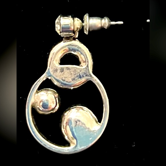 GIVENCHY Multi-Circular Pink Swarovski Crystal Drop Pierced Earrings! - Picture 7 of 7